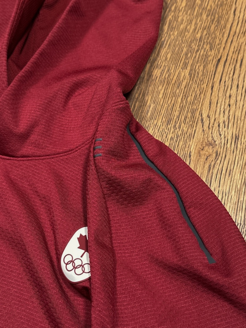 Lululemon Team Canada Olympics Textured Tech Red Hoodie Mens Large - Picture 3 of 10